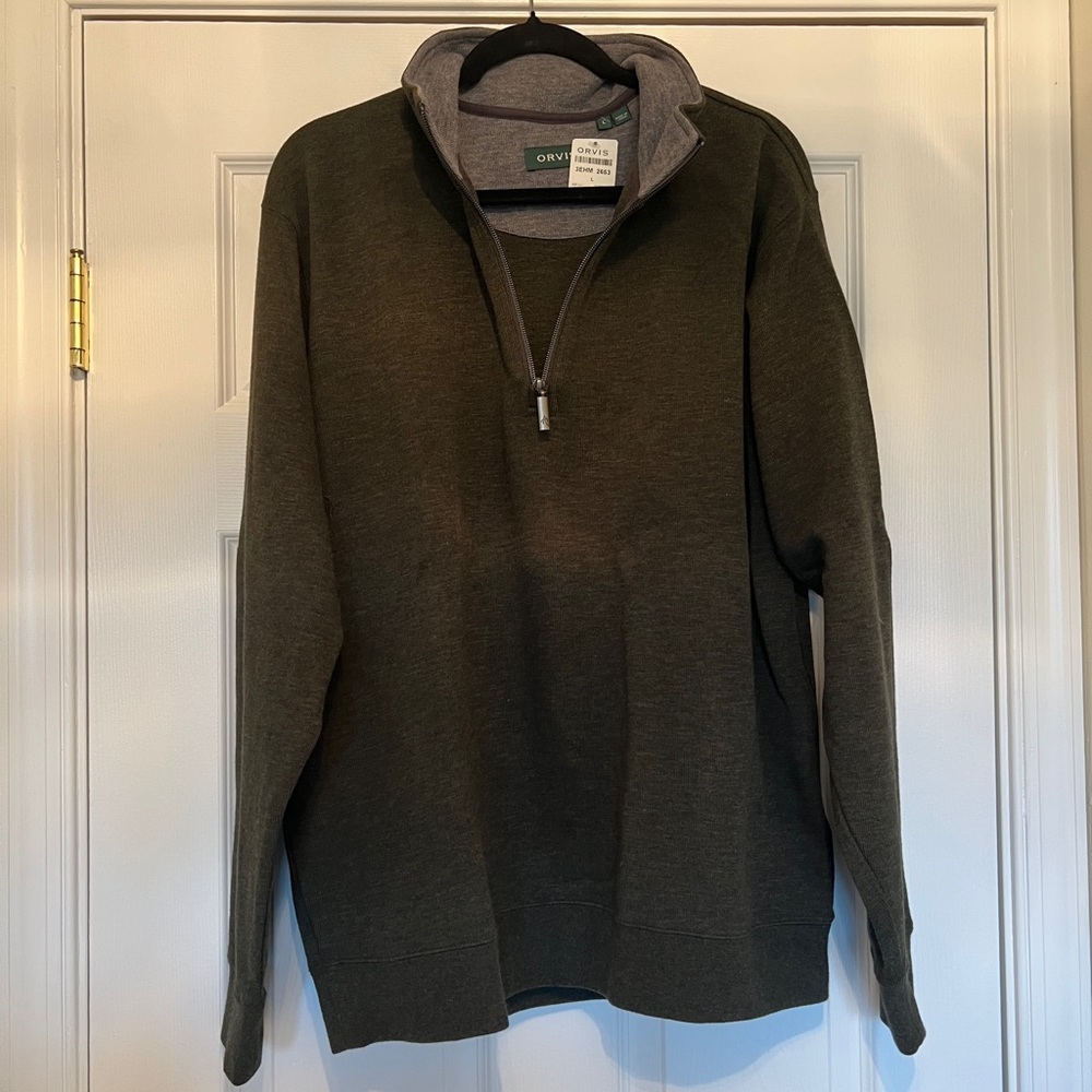 Olive Green Half-Zip Sweater